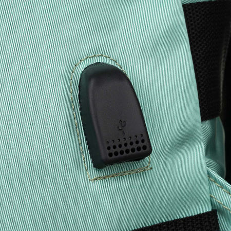 Türkiser Reiserucksack mit zwei Fächern, Koffergurt und USB-Anschluss – Peterson