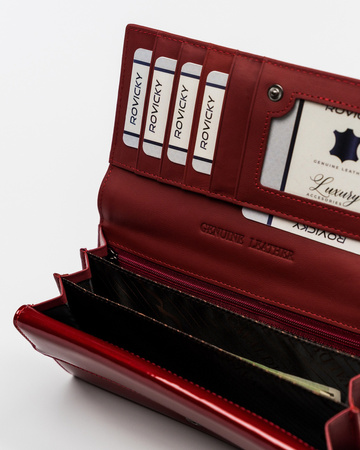 Klassische Damen Geldbörse mit Druckverschluss aus Lackleder – Cavaldi