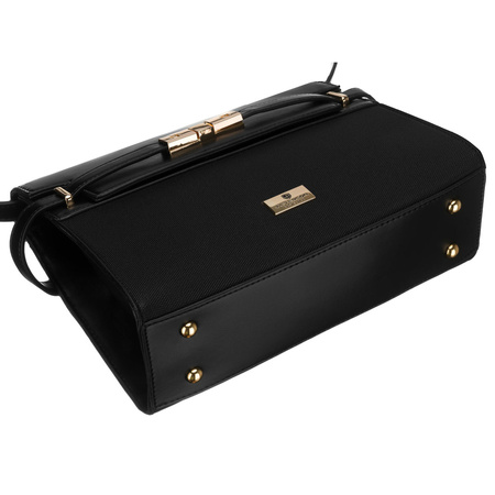 Schwarze Damen-Umhängetasche mit Schutzfüßchen – Peterson