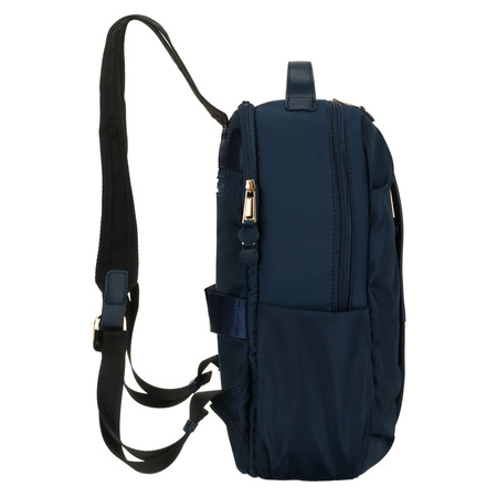 Damen-Rucksack aus Nylon in Marineblau mit einem Befestigungsgriff für den Koffer – Peterson