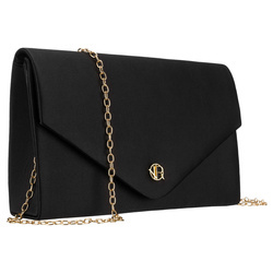 Schwarze Damen-Clutch aus synthetischem Stoff mit Magnetverschluss – Rovicky