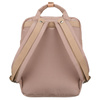 Beige, großer Damen-Rucksack aus Polyester und Öko-Leder - Peterson