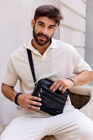 Herren Umhängetasche aus Leder für die Arbeit – Rovicky