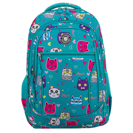 Jugendlicher Schulrucksack aus Polyester mit einem bezaubernden Katzenmuster – Peterson