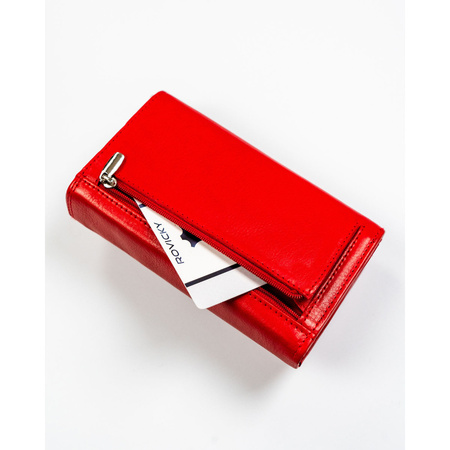 Rote Damen Geldbörse aus Leder mit RFID-Schutz – Rovicky