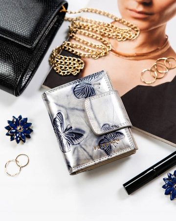 Damen Geldbörse aus Leder mit Bügel- und Druckknopfverschluss – Peterson