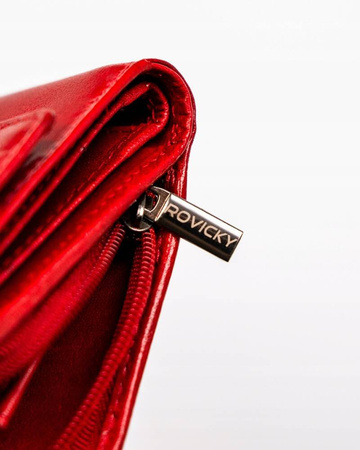 Damen Geldbörse aus Leder mit Druckknopf – Rovicky