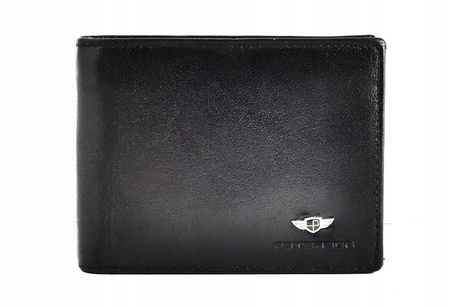 Schwarze Herren Geldbörse aus Echtleder mit Kette – Peterson