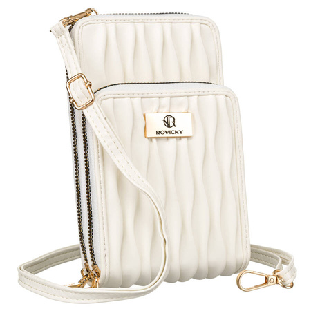 Weiße 2-in-1 Handtasche-Portemonnaie mit zwei Fächern – Rovicky