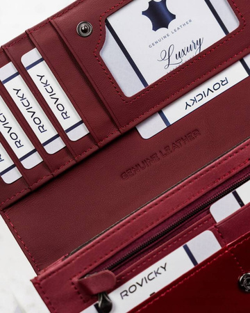 Große Damen Geldbörse aus echtem Leder mit Druckknopf – 4U Cavaldi