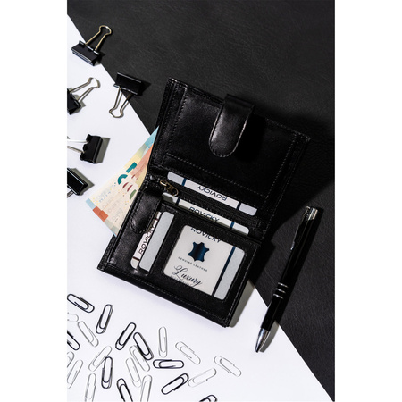 Vertikale Herren Geldbörse mit RFID-Schutz und Verschluss – Rovicky