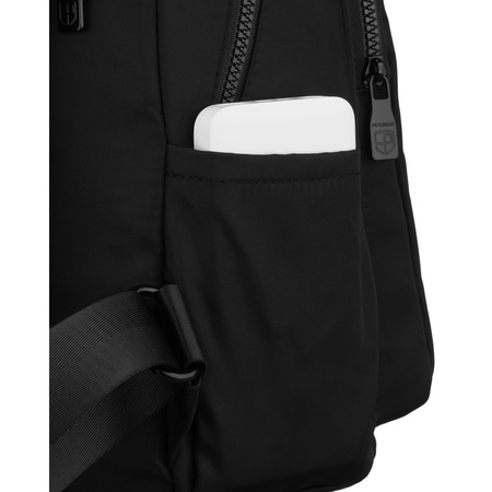 Praktischer, schwarzer Damen-Rucksack aus Polyester, einteilig – Peterson