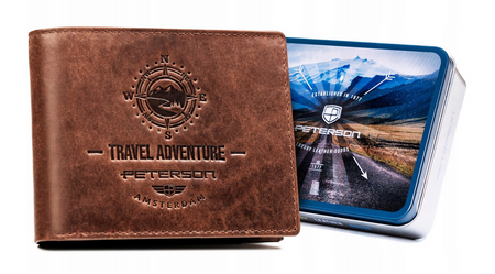 Herren Geldbörse aus Leder mit Zierprägung – Peterson