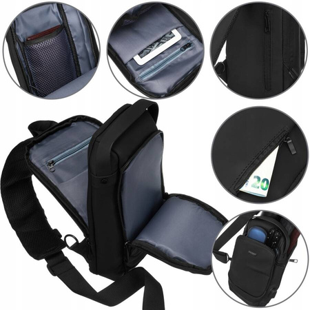 Robuster Schulterrucksack mit USB-Port – Peterson
