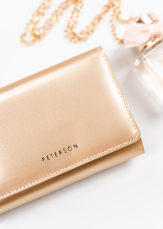Damen Geldbörse aus Öko-Leder mit Druckknopf und Reißverschluss – Peterson