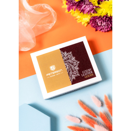 Rote Damen Geldbörse aus echtem Leder mit RFID – Peterson