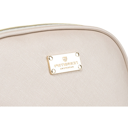 Kleine Kosmetiktasche in Creme für unterwegs – Peterson