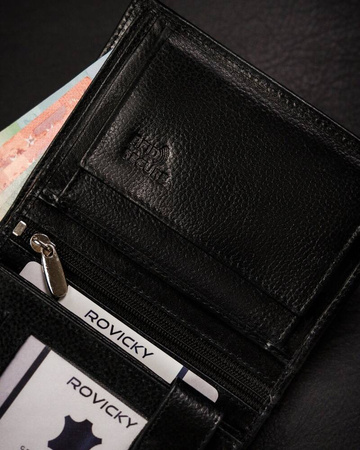 Große Herren Geldbörse aus Leder ohne Verschluss – Rovicky