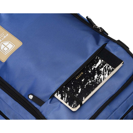 Reiserucksack aus wasserabweisendem Polyester in Blau mit verstellbaren Schultergurten – Peterson