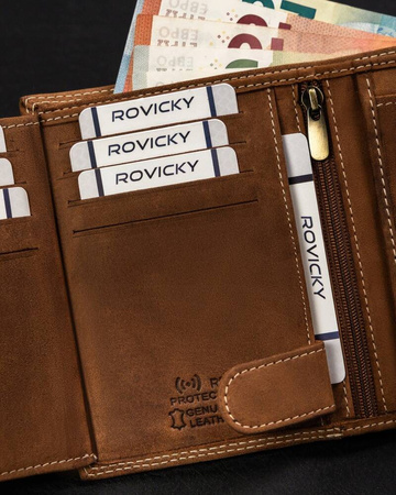 Große Herren Geldbörse Hochformat aus echtem Leder – Always Wild