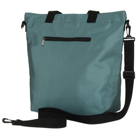 Hellgrüne Damen-Shopper-Tasche aus Polyester, aufgehängt an Griffen und einem abnehmbaren Gürtel – Peterson