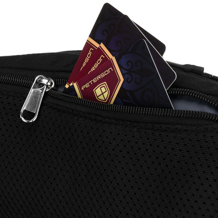 Sportliche Polyester-Bauchtasche in Schwarz - Peterson