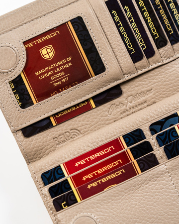 Große Damen Geldbörse Hochformat mit Magnetverschluss und Reißverschluss – Peterson