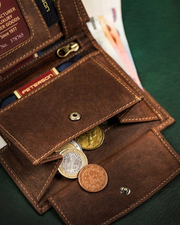 Große Herren Geldbörse aus Leder mit patriotischem Motiv – Peterson