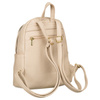 Bequemer beiger Rucksack mit goldenen Reißverschlüssen – Rovicky