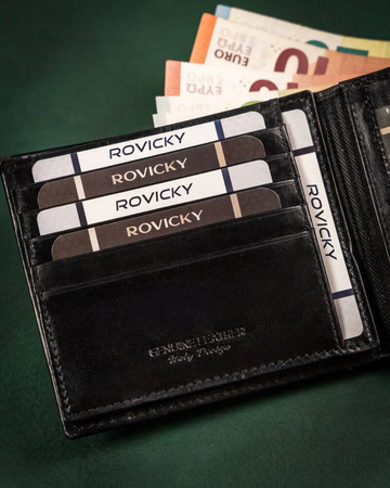 Große Herren Geldbörse aus Leder mit Druckknopf – Rovicky