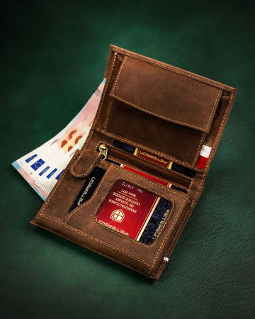 Große Herren Geldbörse mit patriotischem Muster aus Leder – Peterson