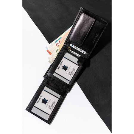 Herren Geldbörse aus schwarzem Echtleder – Rovicky