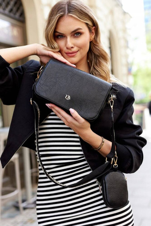 Damen Umhängetasche aus Öko-Leder mit zusätzlicher Geldbörse – Rovicky