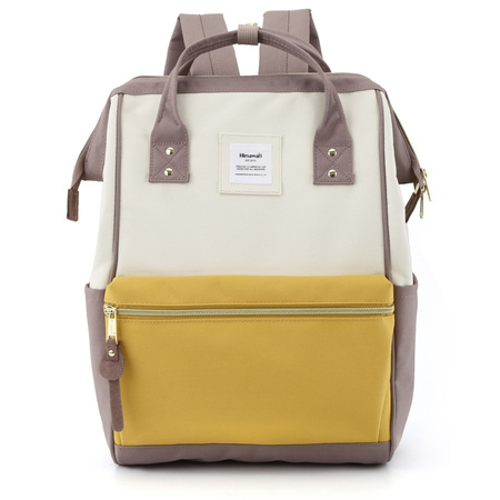 Beige-gelber City Rucksack mit USB und Fächern – Himawari