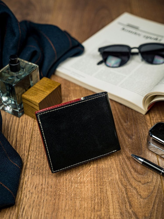 Herren Geldbörse horizontal aus echtem Leder – Rovicky