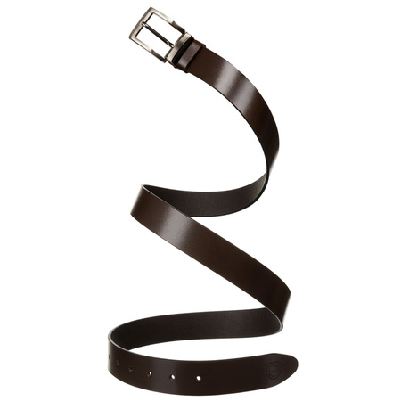 Breiter Herren-Gürtel aus Leder in Braun mit klassischer Schnalle - Peterson