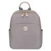Grauer Damenrucksack aus Nylon und Öko-Leder mit Außentasche - Peterson