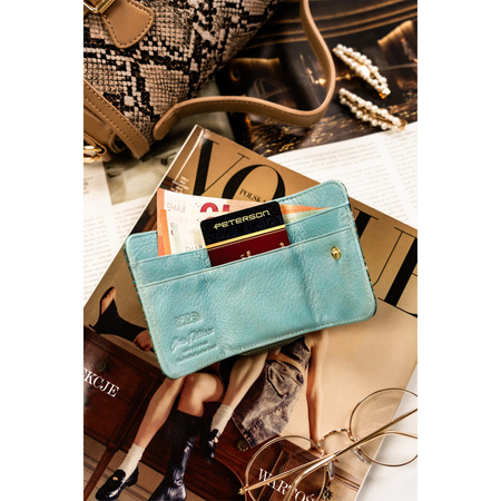 Damen Geldbörse aus Leder mit goldenen Details und RFID-Schutz – Peterson