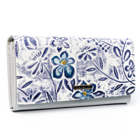 Damen Geldbörse mit Blumenprägung aus Leder & Öko-Leder – 4U Cavaldi