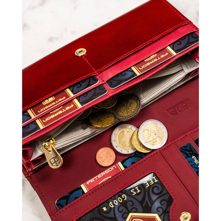 Klassische rote Damen Geldbörse aus Lackleder – Peterson