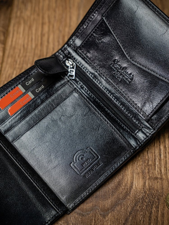 Vertikale kompakte Herren Geldbörse aus Echtleder mit RFID – Pierre Cardin