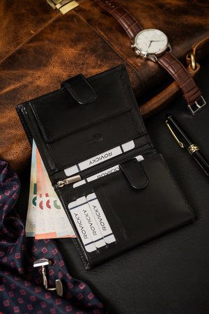 Erweiterte Herren Geldbörse aus echtem Leder mit RFID-Schutz – Rovicky