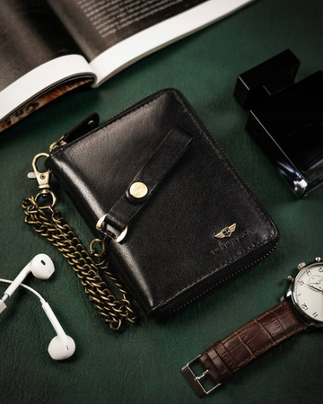 Große Herren Geldbörse aus Leder mit Reißverschluss – Peterson