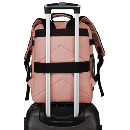 Geräumiger, reisetauglicher Kabinenrucksack mit USB in Rosa – Peterson