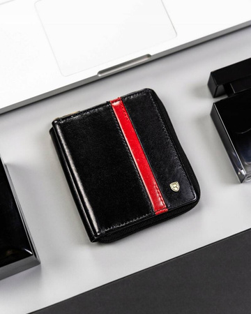 Kleine Herren Geldbörse aus Leder mit Reißverschluss – Rovicky