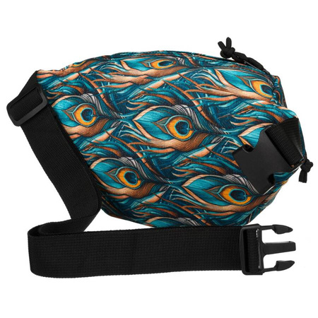 Damen Gürteltasche mit Pfauenfeder-Motiv – Rovicky