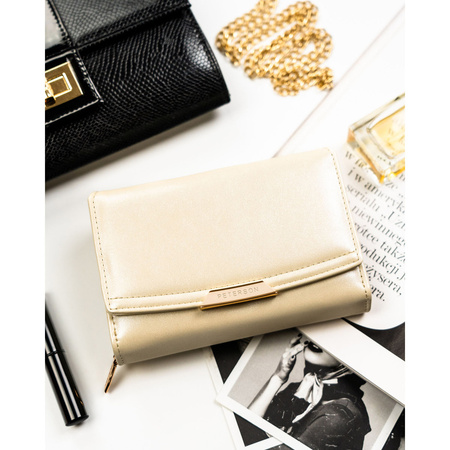 Damen-Geldbörse aus Öko-Leder in Ecru, ausgestattet mit RFID-System - Peterson