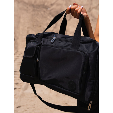 Schwarze Sport-Reisetasche aus Polyester mit Schultergurt – Peterson