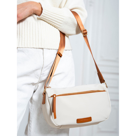 Damentasche aus Nylon in Braun-Beige mit Schulterriemen – Peterson