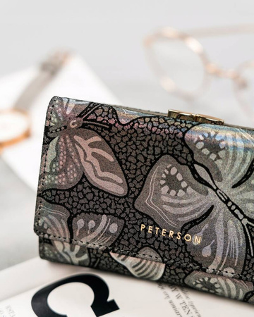 Damen Geldbörse aus Leder mit Schmetterlingsmotiv – Peterson